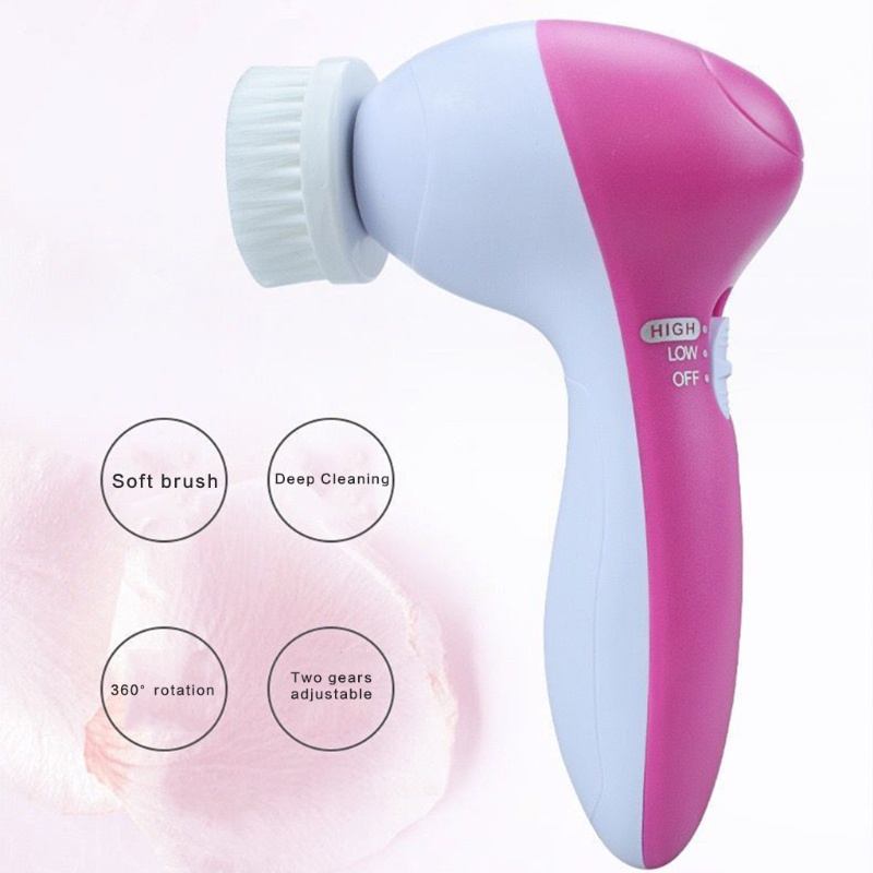 Máy Rửa Mặt Mát Xa 5 Trong 1 Chạy Điện Giúp Làm Sạch Lỗ Chân Lông