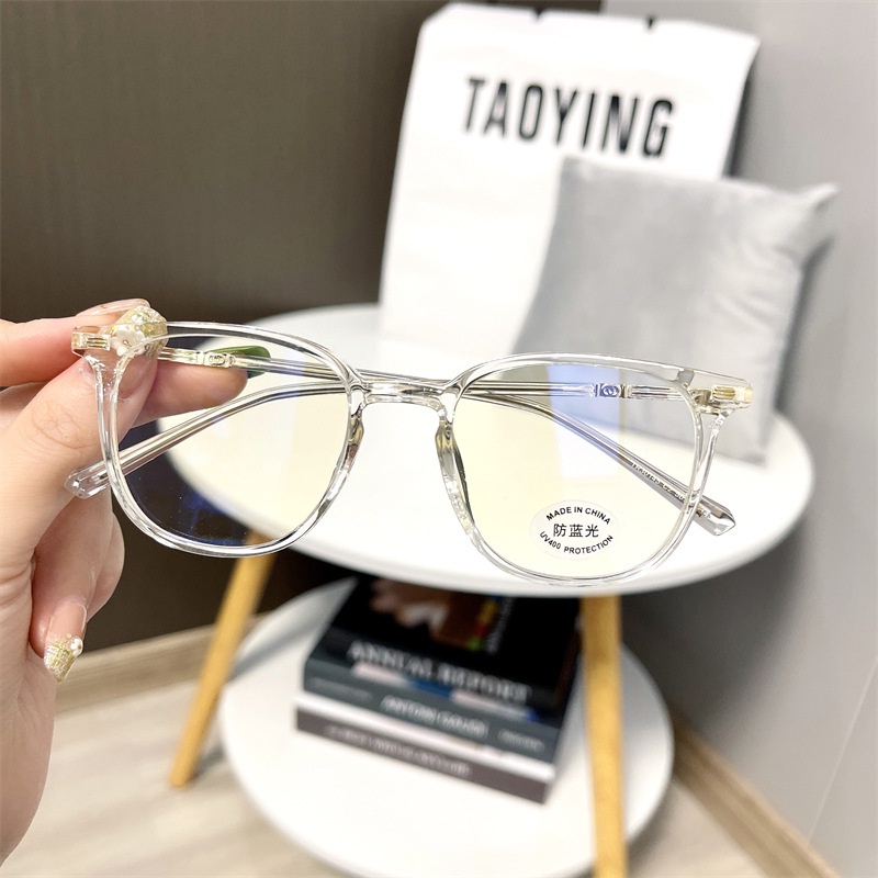 Mắt Kính Gọng Vuông Trong Suốt Chống Ánh Sáng Xanh Thời Trang Hàn Quốc