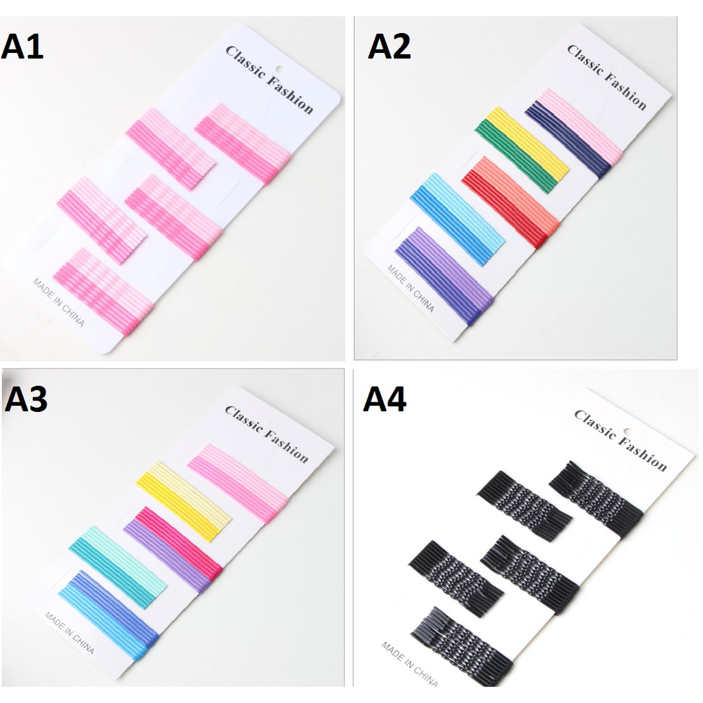 Set 50 kẹp tóc XIAODUOJIAJU màu cầu vồng thời trang dễ thương