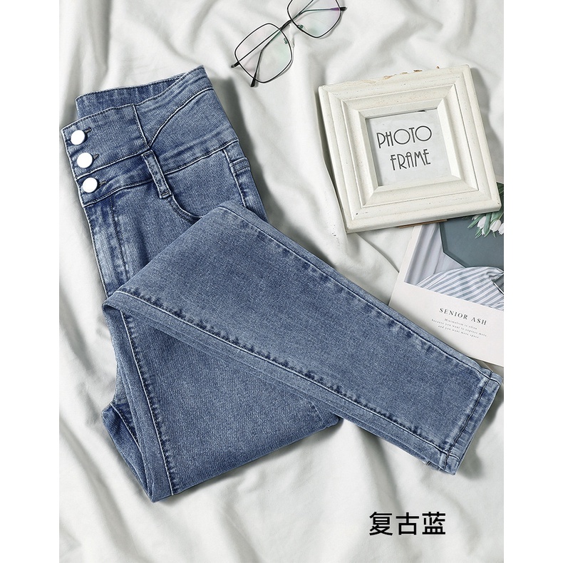 Ultra Quần Jeans Nữ Lưng Cao Dáng Bút Chì Thời Trang