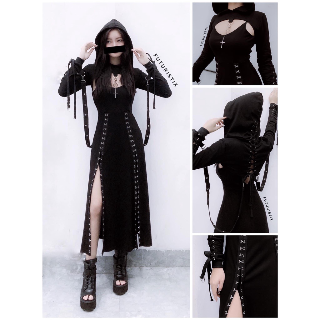 Áo croptop nửa người phong cách gothic, siêu xinh cá tính Fururistix A153, A165 | BigBuy360 - bigbuy360.vn