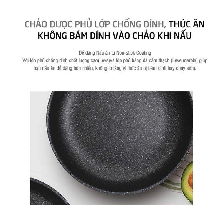 Chảo Nhôm Chống Dính Lock&amp;Lock Cookplus Leve Frying Pan [LLP1243]