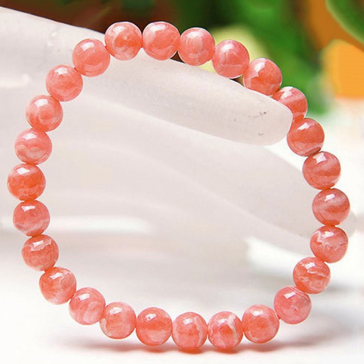 Vòng tay đá Mã Não Hoa Anh Đào Rhdochrosite chuẩn thiên nhiên - Hợp tất cả các mệnh