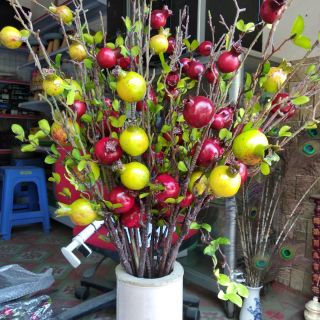 Cành lựu nhựa trang trí