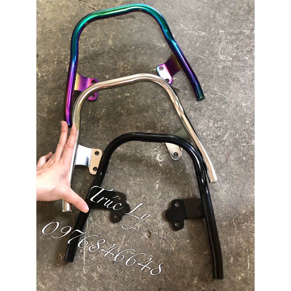 (Cảng sau Nice inox, đen, 7 màu) Tay xách Wave anpha 2007-2021 , RSX , S110, 50cc