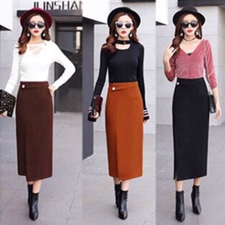 CHÂN VÁY ÔM FORM DÀI PHỐI NÚT