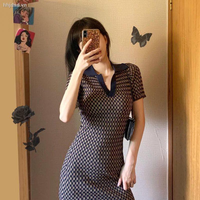 Đầm Dệt Kim Có Cổ Ôm Eo Phong Cách Cổ Điển Thời Trang Mùa Hè Quyến Rũ 2021