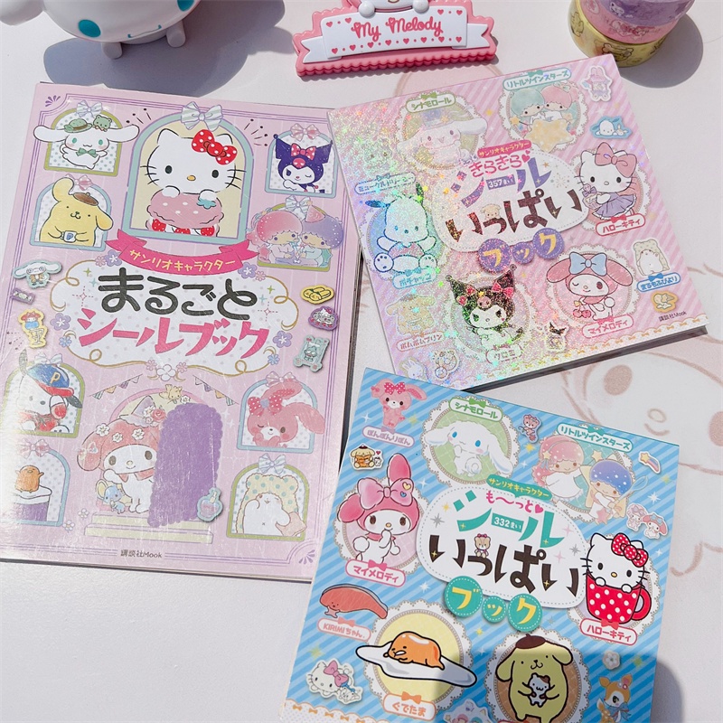 SANRIO Bộ 24 Tấm Sticker Hoạt Hình Dán Trang Trí Sổ Tay