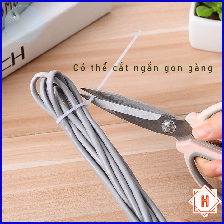 Set 100 Dây thít nhựa đầu khóa zip dẻo dai chịu lực tốt { H }