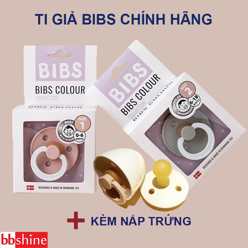 Ti giả Bibs, Ti ngậm cho bé Đan Mạch chính hãng tặng kèm nắp trứng tiện lợi BBShine – SS021