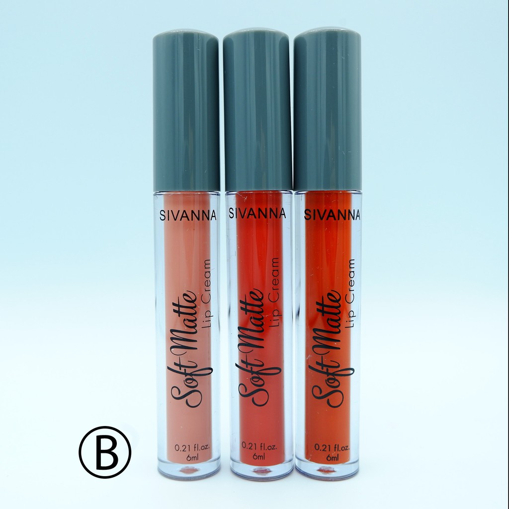 Set Son Kem Lì 3 Cây Sivanna Colors Soft Matte Cream Lip Gloss HF359