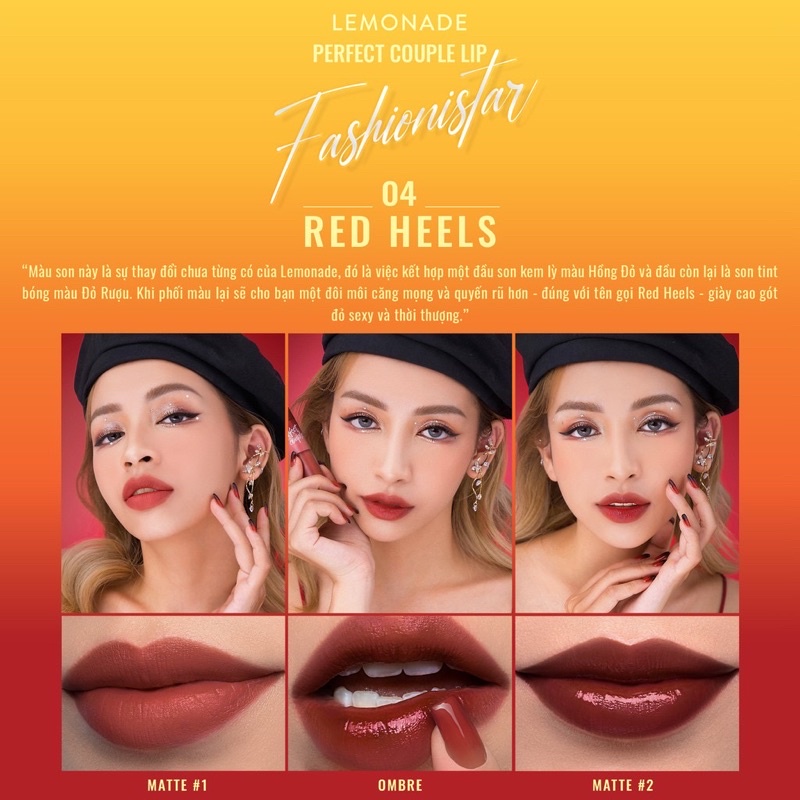 Son Kem 2 Đầu Lemonade Perfect Couple Lip Fashionistar