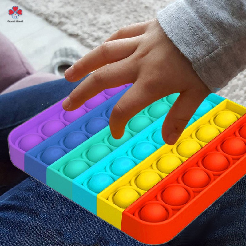 Đồ chơi nhấn bong bóng màu cầu vồng giải tỏa căng thẳng hiệu quả