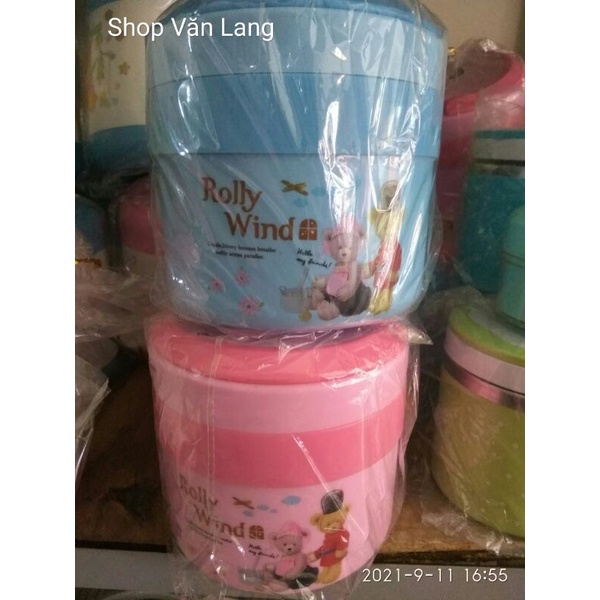 Cặp lồng giữ nhiệt Song Long 2 tầng màu xanh và hồng