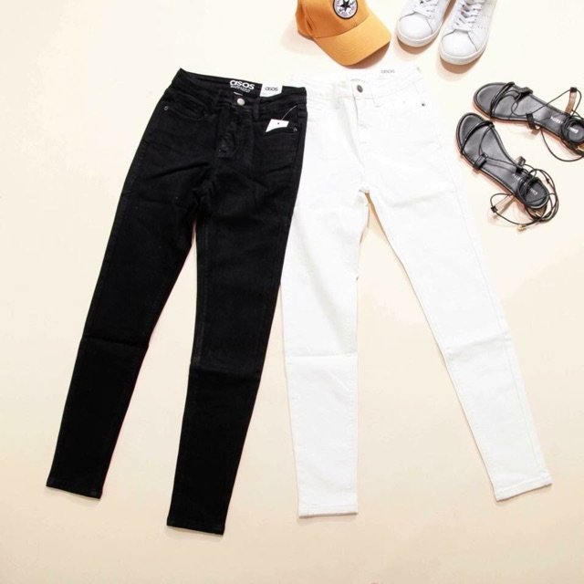 Quần skinny 9 tấc trơn trắng/đen