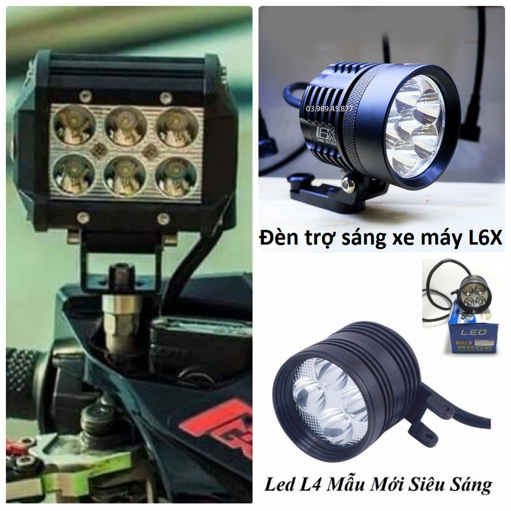 [FREESHIP] ĐÈN ĐI PHƯỢT - ĐÈN TRỢ SÁNG XE MÁY C6 - L4 - L6X CAO CẤP