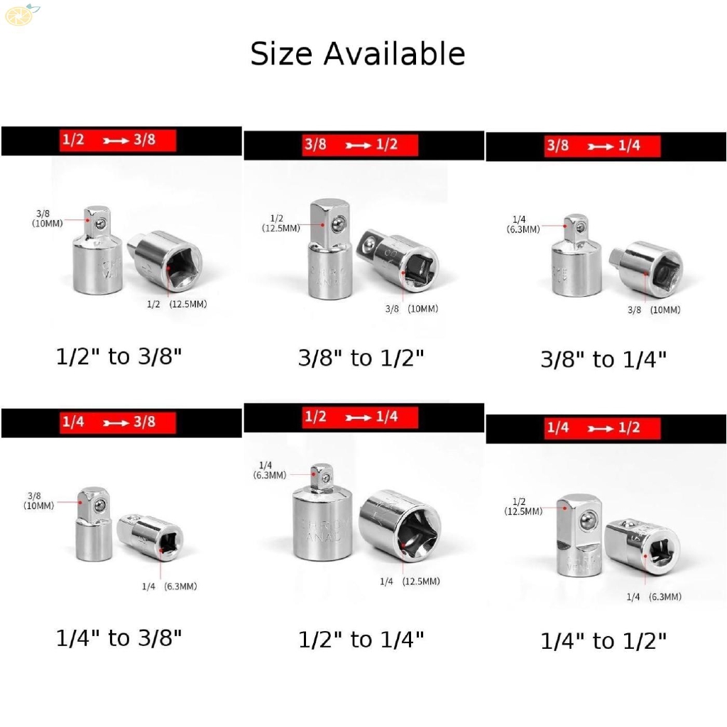 Đầu chuyển cỡ khẩu chất lượng cao chân vít 1/4&quot; 3/8&quot; 1/2&quot;