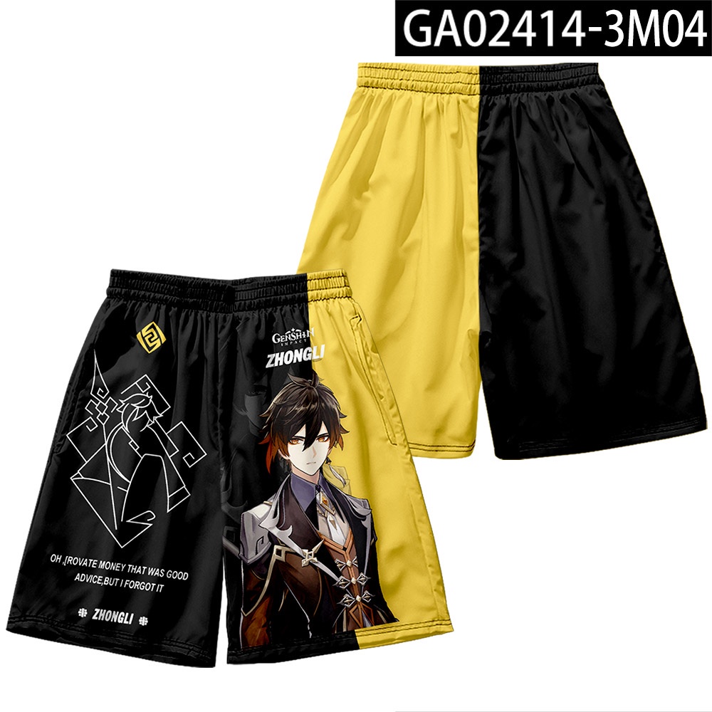 Quần Short Ngắn Hóa Trang Anime Xiao Zhongli Ningguang Hutao Đi Biển Cho Nam