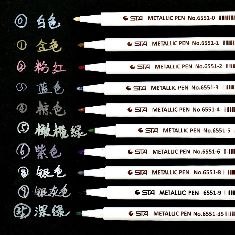 Set 10 Bút Lông Màu Acrylic Ánh Kim STA6551