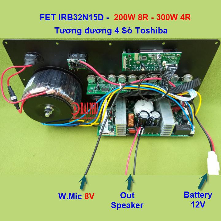 Combo mạch loa kéo công suất lớn 200W - 300W DPA loa 4 tấc đơn 200w 4 Ohm