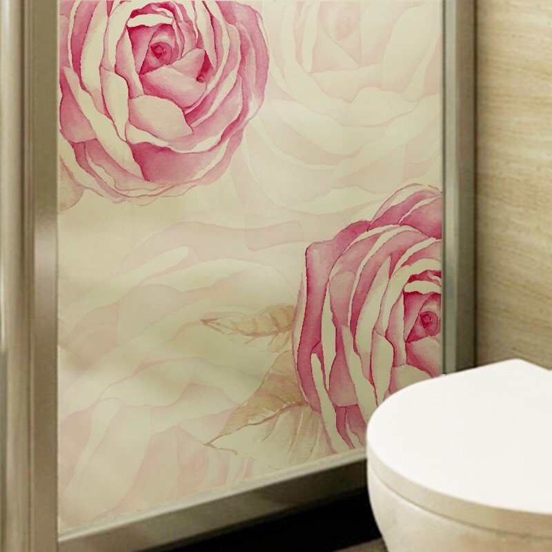 Decal dán kính cao cấp - 2 Bông Hồng lớn sang trọng (  60x58 )
