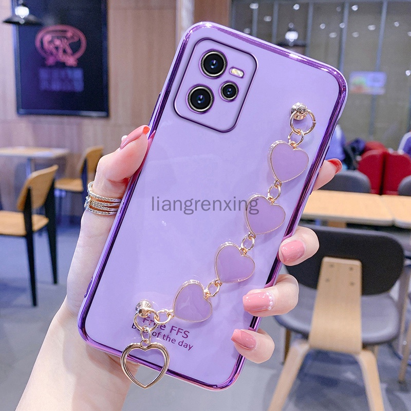 Ốp lưng realme c35 Ốp Điện Thoại Silicon Mềm Gắn Dây Đeo Cổ Tay Hình Trái Tim Cho realme c35