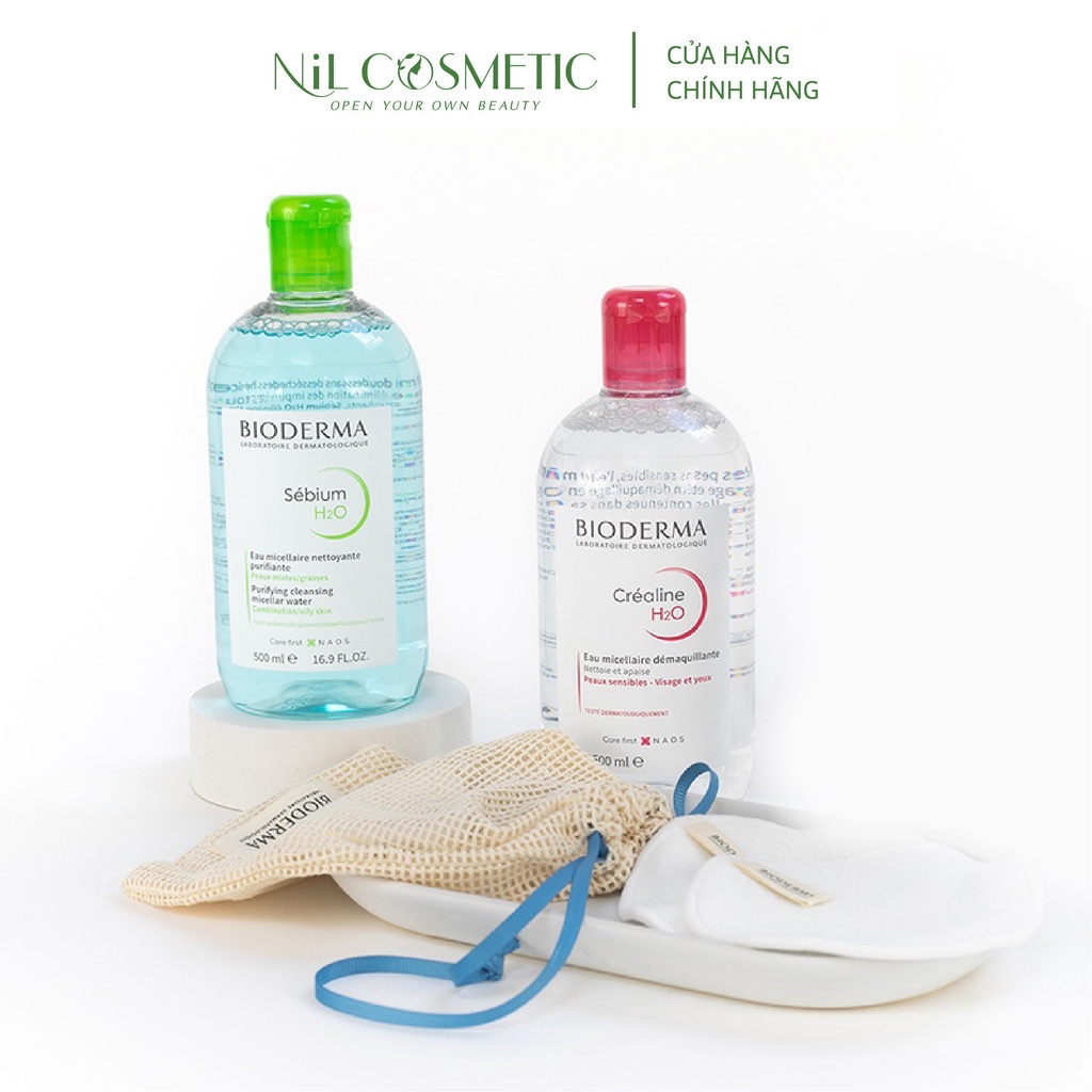 Túi 2 miếng tẩy trang cotton hữu cơ tái sử dụng Bioderma Washable Cotton Pads 2022