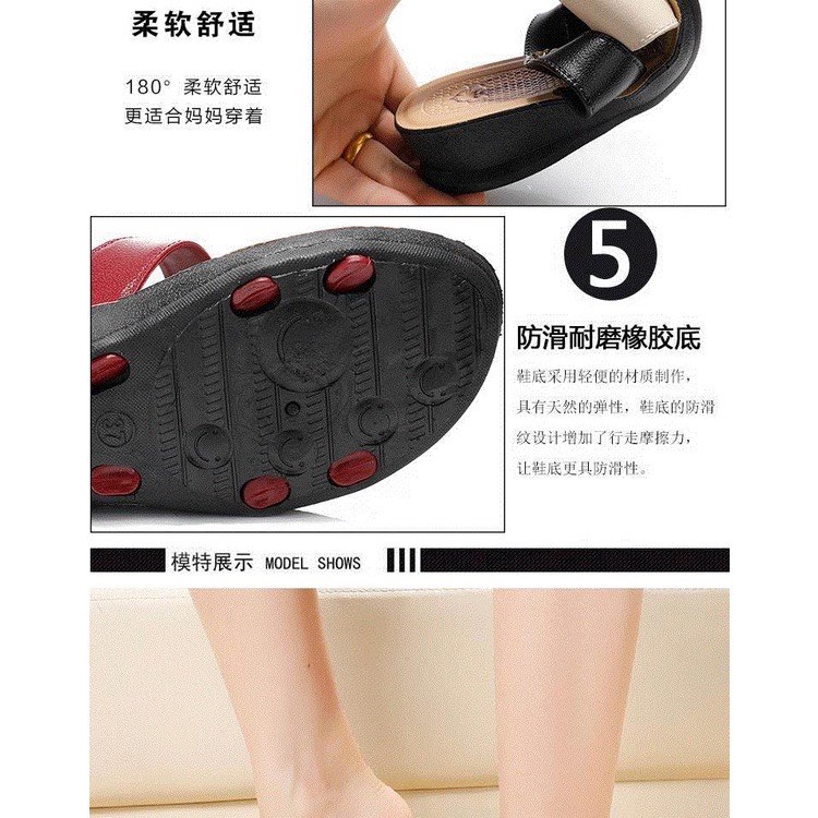 Dép nữ trung niên cho Bà cho Mẹ đế cao su đúc đi bền êm chân