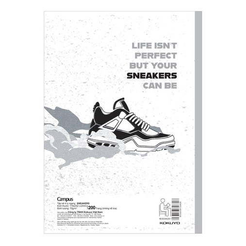 Lốc 5 quyển Tập sinh viên 200 trang Sneakers in 4 ly ngang ( Campus )