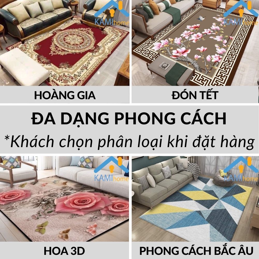 Thảm trải sàn Bali cỡ lớn trang trí phòng khách và phòng ngủ (Phong cách Hoàng gia) Chữ nhật 230*160cm mã 27015.1