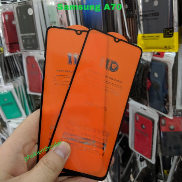 Kính cường lực 11D cho Samsung A70 full màn full keo ôm màn 2.5D chất đẹp
