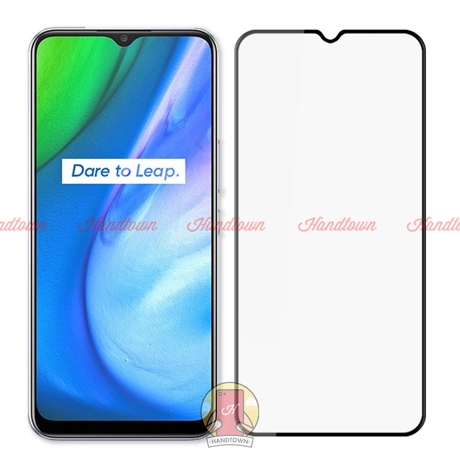 Cường Lực Full Màn Đen Full Keo Dành cho Realme Q2i Không Chấm Li Ti Chống Trầy Xước Va Đập Độ Trong Suốt Cao