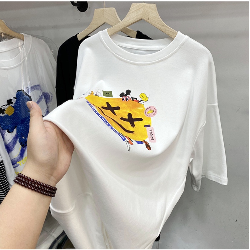 Áo Thun Mặt Cười Siêu Kute Phong Cách Trẻ Trung Năng Động, Cotton Mịn Thoải Mái Hoạt Động Hè 2022