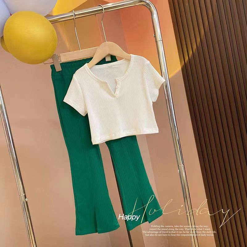 [Hàng Mới Về] Quần Ống Loe Dài Đến Mắt Cá Chân Bằng Lụa Lạnh Thoải Mái Dễ Phối Đồ Phong Cách Hàn Quốc Cho Bé Gái