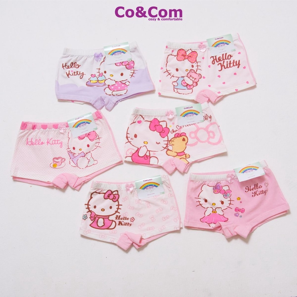 Set 2 Quần Lót Đùi, Quần Chip Bé Gái 12-17 Kg Co&amp;Com CD021 Nhiều Hình Dễ Thương Mềm Mát Co Giãn