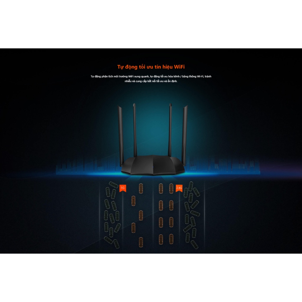 [Chính Hãng BH 3 Năm] Tenda AC8 Cổng Gigabit Thiết Bị Phát Wifi AC1200M Băng Tần Kép 2.4G và 5G | BigBuy360 - bigbuy360.vn