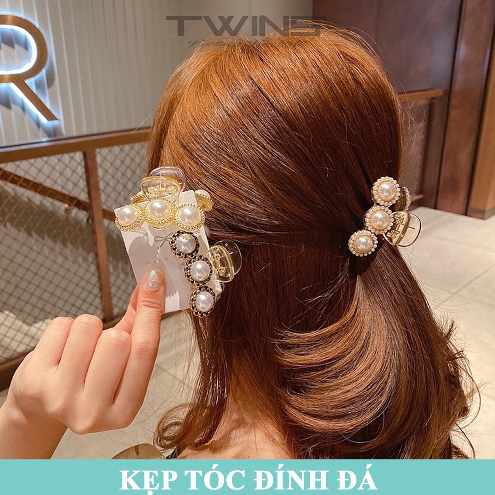 Kẹp tóc kim loại đính đá SK202 sang trọng, dễ thương, xinh đẹp phong cách Hàn Quốc làm phụ kiện tóc cho nữ