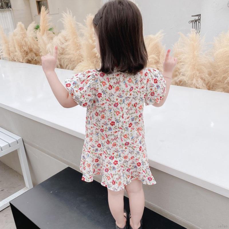 Đầm Sườn Xám In Hoa Phong Cách Trung Quốc Cho Bé Gái 2-8 Tuổi