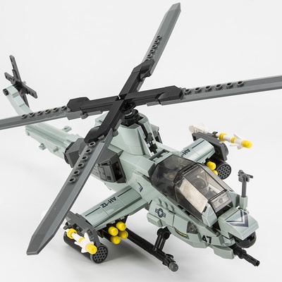Đồ chơi Lắp ráp Máy bay trực Thăng AH-1Z, Jie Star 61028 Helicopter Viper, Xếp hình thông minh, Mô hình máy bay