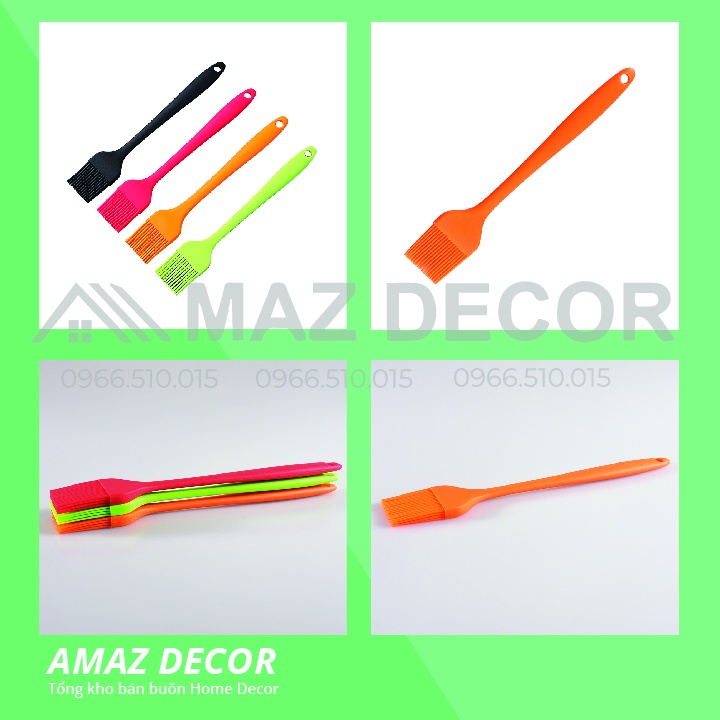 GIÁ SỈ TẠI XƯỞNG Cọ, chổi quét dầu silicon đúc 21cm - Màu sắc ngẫu nhiên Dụng cụ làm bánh: chổi quét dầu mỡ, nước sốt