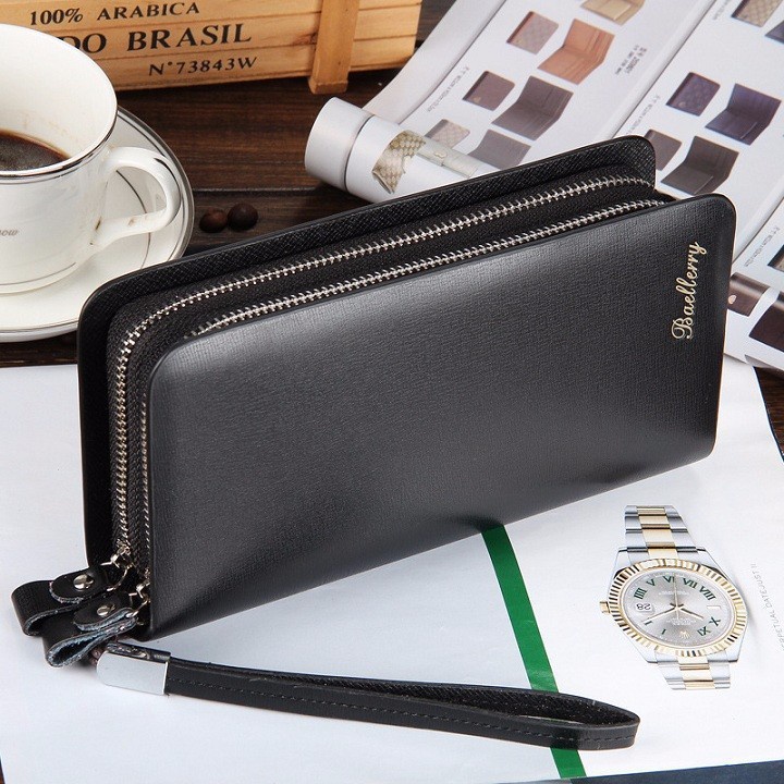 Ví Nam Cầm Tay Cao Cấp Sang Trọng Thương Hiệu Burberry (2 khóa ),Ví Da Nam Cao Cấp