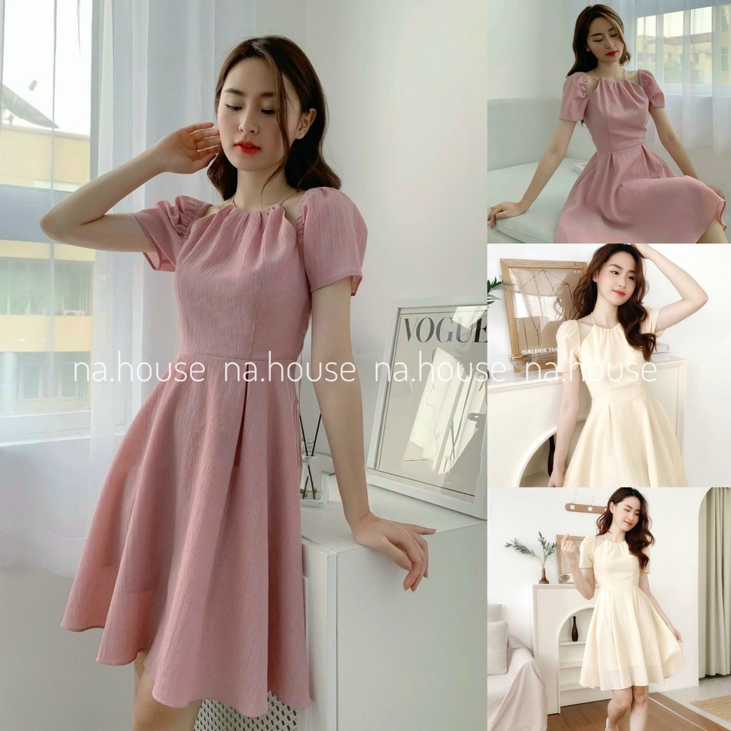 ĐẦM XÒE CỔ YẾM XINH XẮN NAHOUSE VÁY TRỄ VAI ĐI CHƠI ĐI TIỆC THIẾT KẾ HAI LỚP SANG TRỌNG
