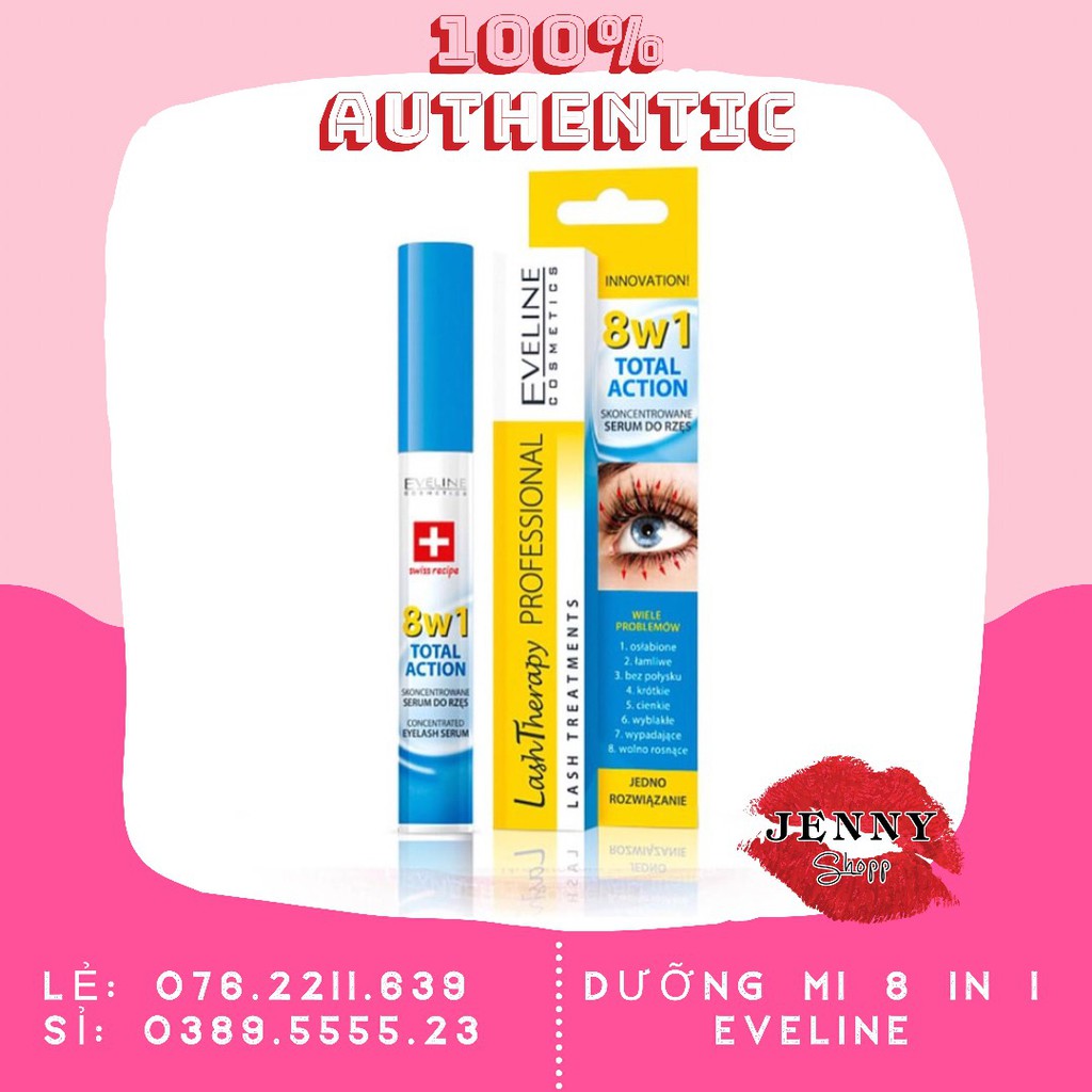 HUYẾT THANH DƯỠNG MI EVELINE 8 IN 1 TOTAL ACTION LASH THERAPY PROFESSIONAL