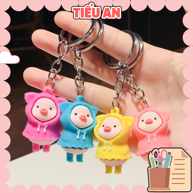 Móc Khoá Hình Bé Heo Mặc Áo Khoác Xinh Xắn/ Charm Size Lớn (4.6x2.6cm)