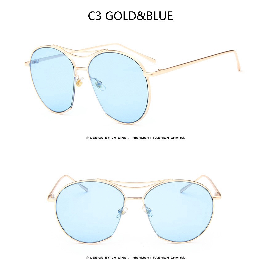 Kính mát Samjune gọng tròn phong cách vintage thời trang cho nữ