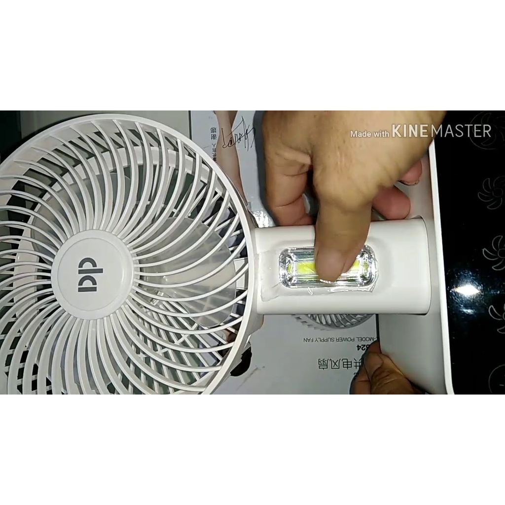 QUẠT SẠC TÍCH ĐIỆN DP 7624 CẢM ỨNG CAO 32CM DÙNG 2 BÌNH SẠC Mini 3000mah