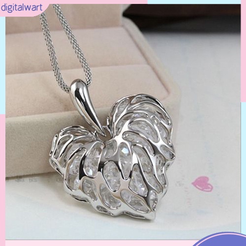 Dây chuyền dài mặt hình trái tim đính đá quý nhân tạo sang trọng cá tính dành cho nữ