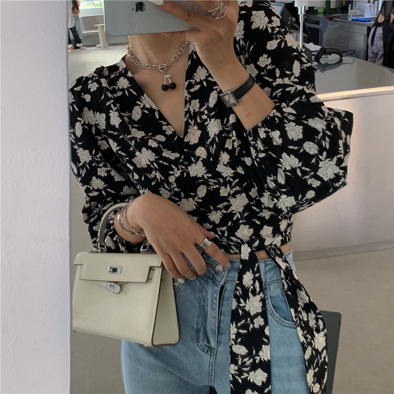 Áo Sơ Mi Tay Dài Cổ Chữ V Thời Trang Công Sở Cho Phái Nữ