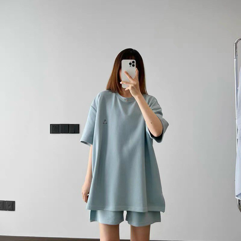 Bộ Đùi Nữ🌸 Set Bộ đồ nữ in hình tam giác dây rút bản to ,chất bo cotton dầy, áo xẻ tà 4 màu trẻ trung năng động