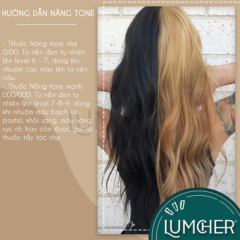 Thuốc NÂNG TONE Tóc - Thuốc tẩy tóc nhẹ Lên Tone Sáng, Nhuộm Tóc Chuẩn Màu Không Gây Hư Hại Tóc LC42